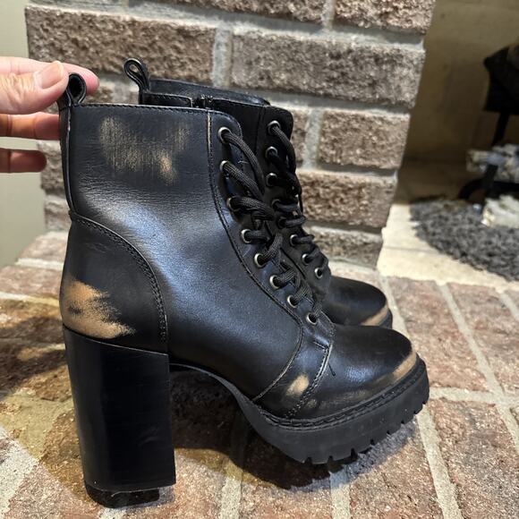Steve madden women’s rivet black heeled lace up zip side boot Size 7.5 - Picture 5 of 16